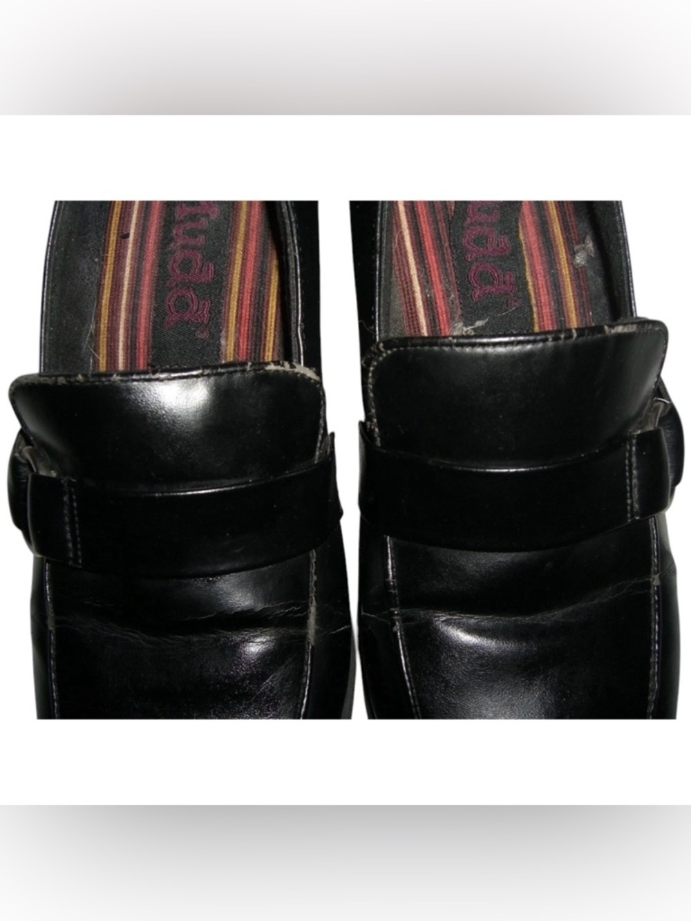 Mudd Loafers Vintage 90's Black Chunky Dark Academia Coquette Kawaii y2k Bratz 8 - Picture 14 of 16